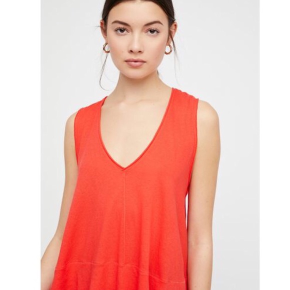 NWT Free People Coral Peachy Tee Tank Top - Picture 4 of 10